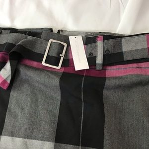 Plaid midi pencil skirt